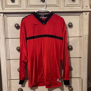 Nike Red and Black Men's goalie Jersey